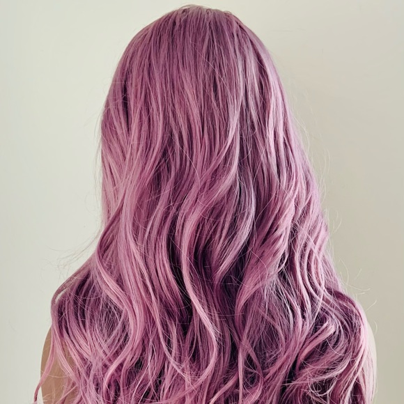 28” Premium Fiber Plum Color Versatile 4x4 Lace Front Wig 💜 - Picture 11 of 13